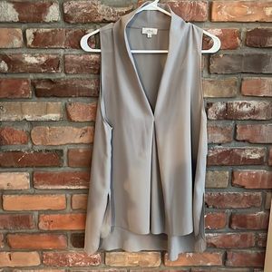 Faux collared chiffon shirt L